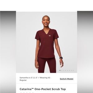 Figs Burgundy Scrubs small petite top/bottom